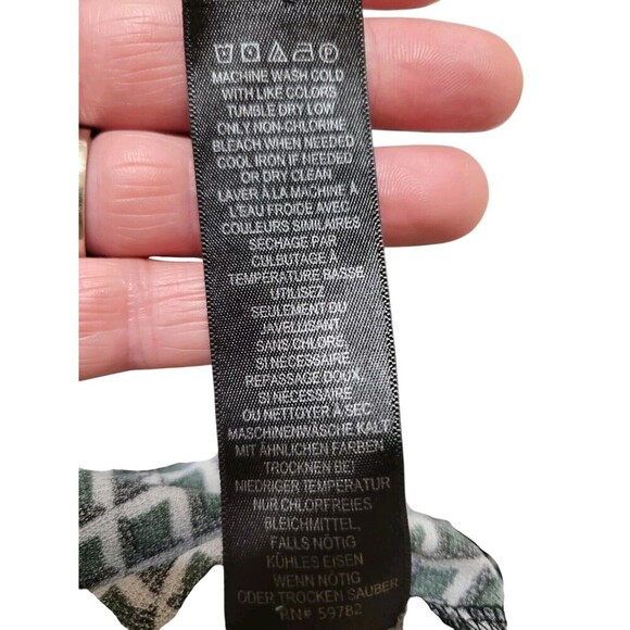 Adrianna Papell S Black Green Gray Stretch Pullover Long Sleeve Ruffle EUC G16 - Picture 8 of 12